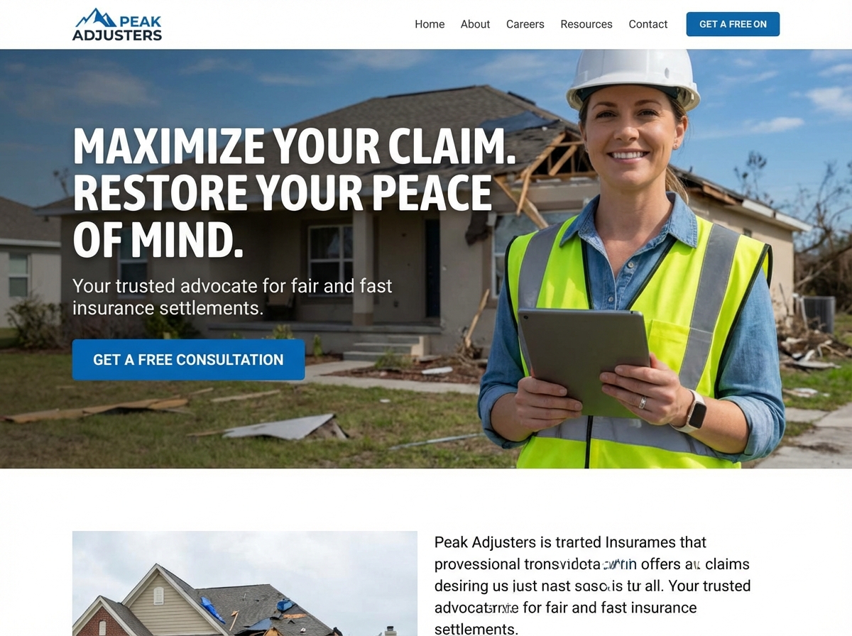 Build Your Authority Online with a Professional Insurance Adjuster Website website preview