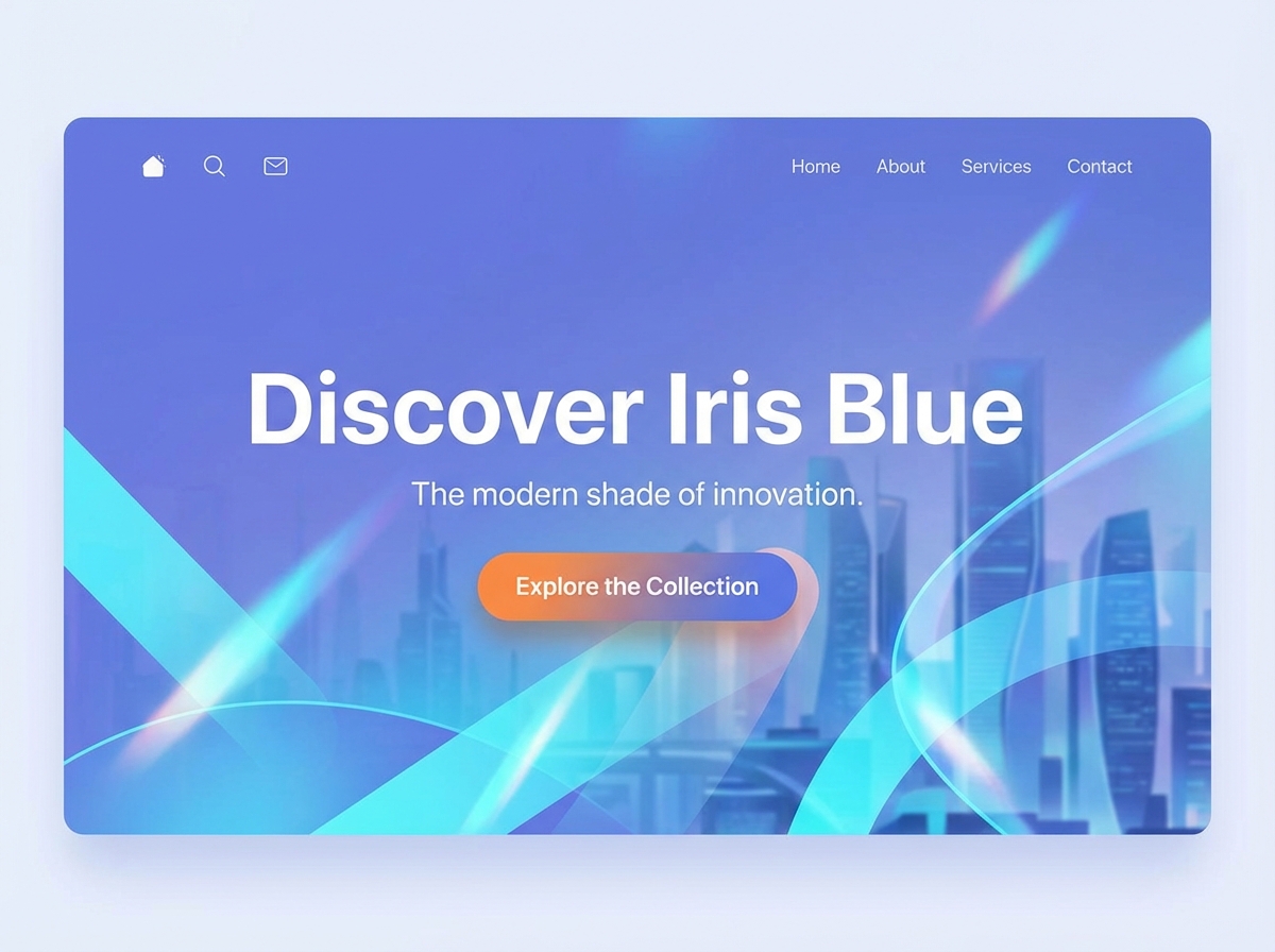 Build a stunning website that captures the essence of Iris Blue website preview