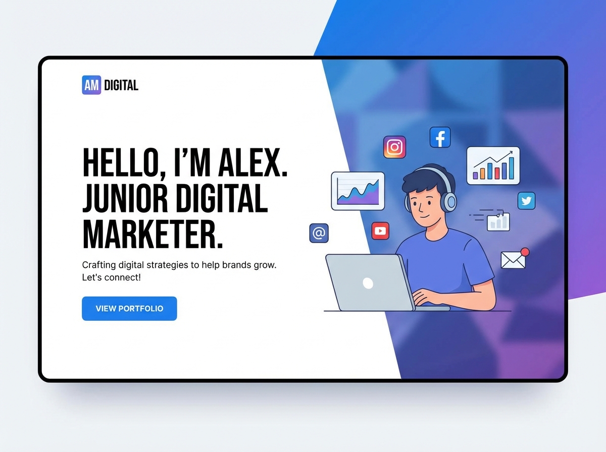 Launch Your Career with a Stunning Junior Digital Marketer Portfolio website preview