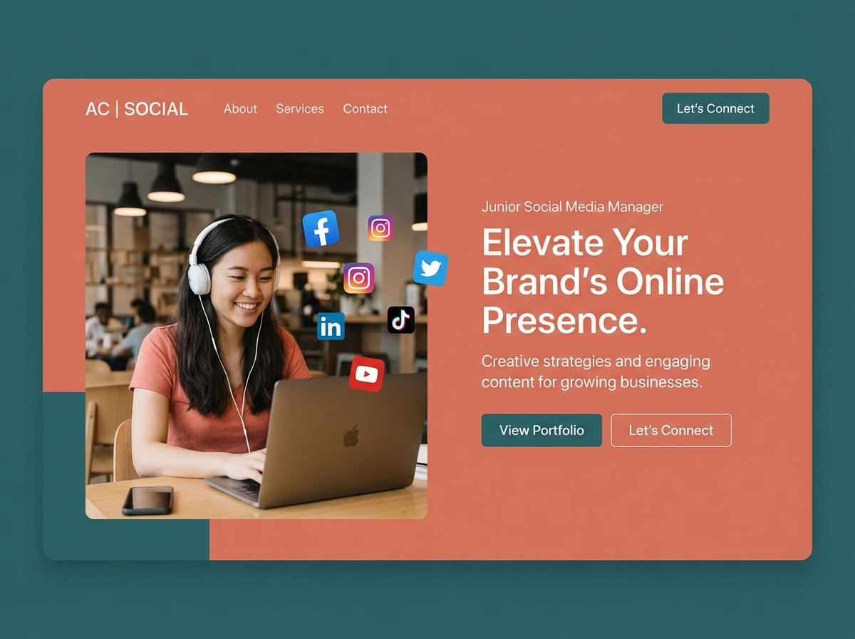 Launch Your Career with a Stunning Junior Social Media Manager Portfolio website preview