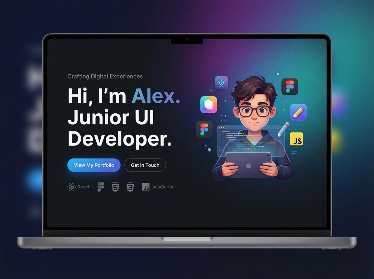 Build Your Outstanding <span class='gradient-text'>Junior UI Developer</span> Portfolio Today website preview