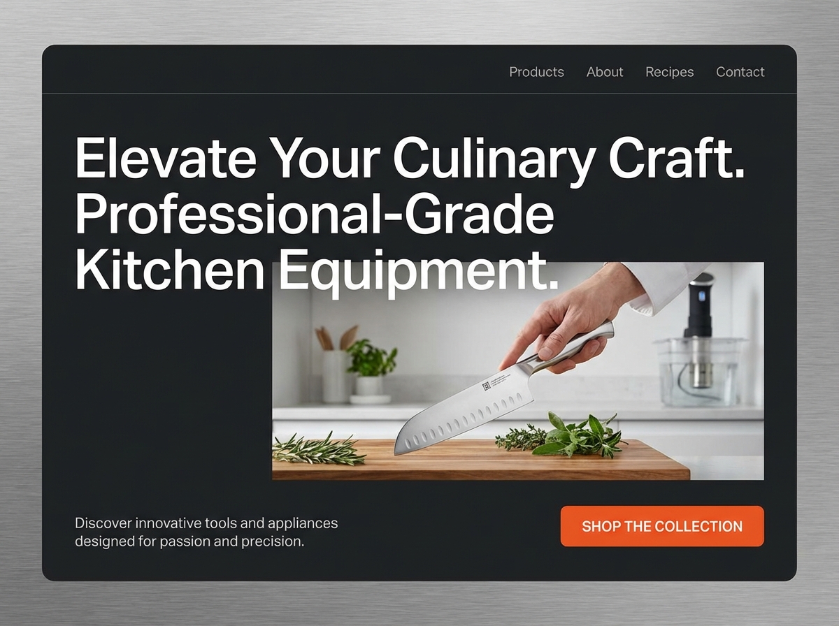Launch Your Professional Kitchen Equipment Website Today website preview