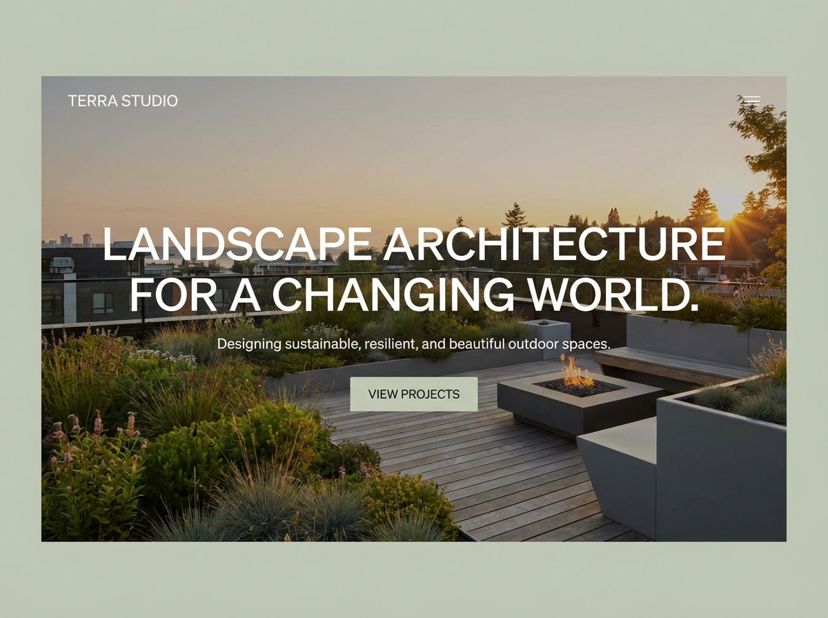 Build a Stunning Landscape Architecture Portfolio with Grigora website preview