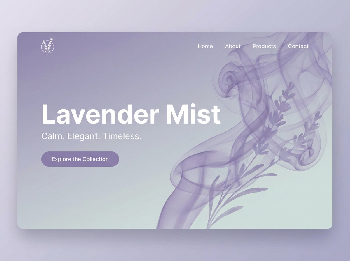 Unveil Your Vision with <gradient>Lavender Mist Color</gradient> website preview