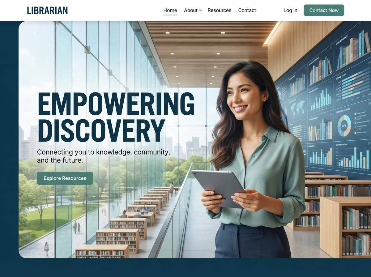 Build Your Professional Librarian Website with Ease website preview
