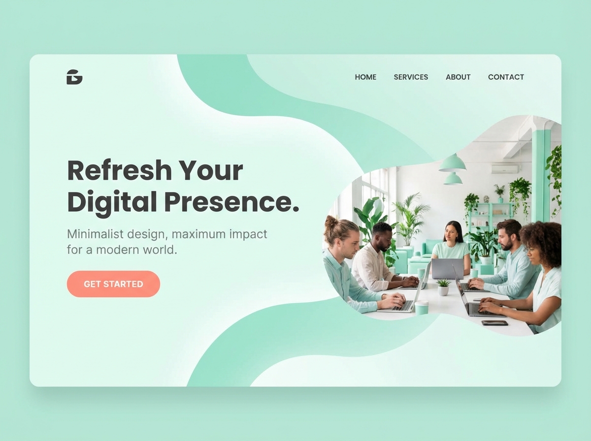 Build with the Serene Power of Light Mint Color website preview