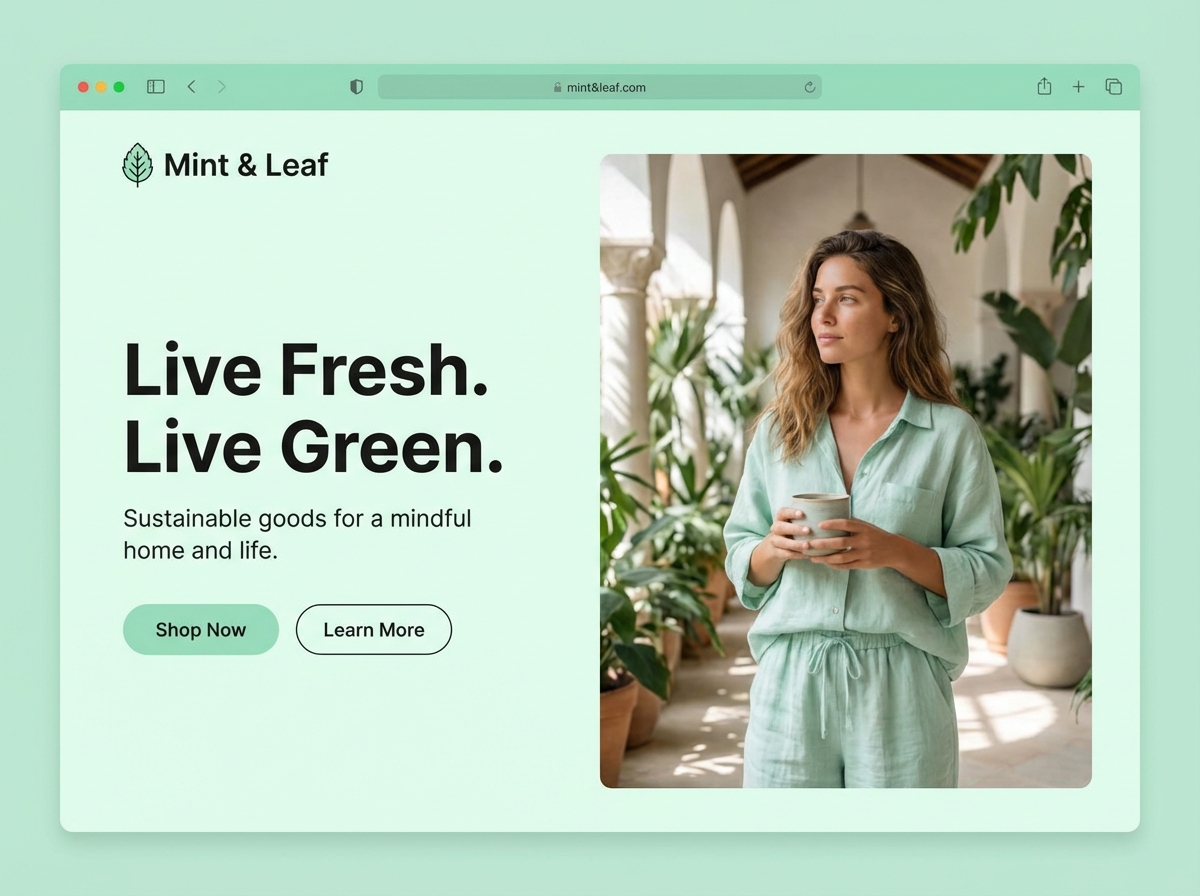 Unleash Creativity with Light Mint Green Color website preview