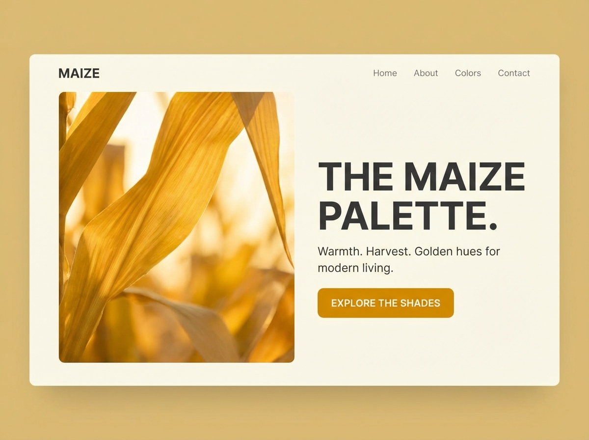 Showcase Your Vision with Vibrant Maize Color website preview