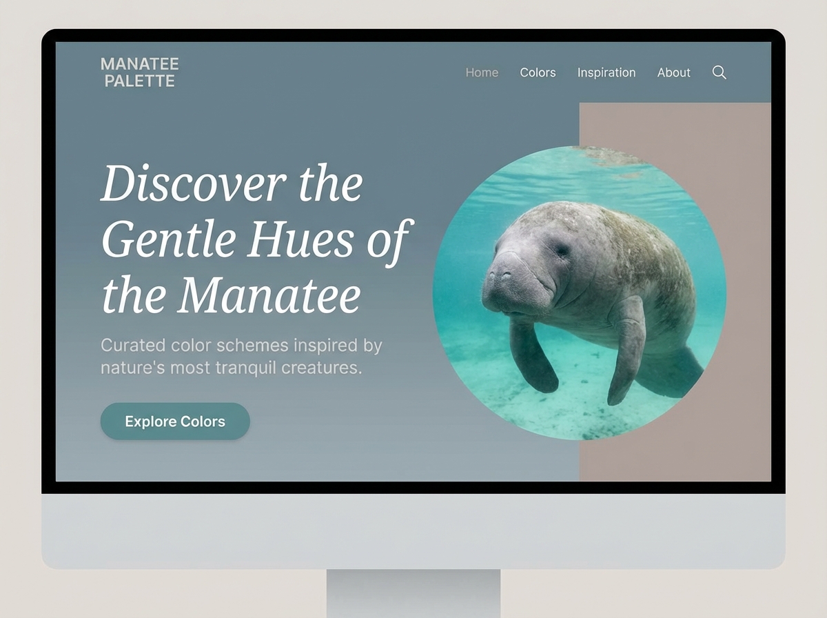 Discovering the True Manatee Color Palette website preview