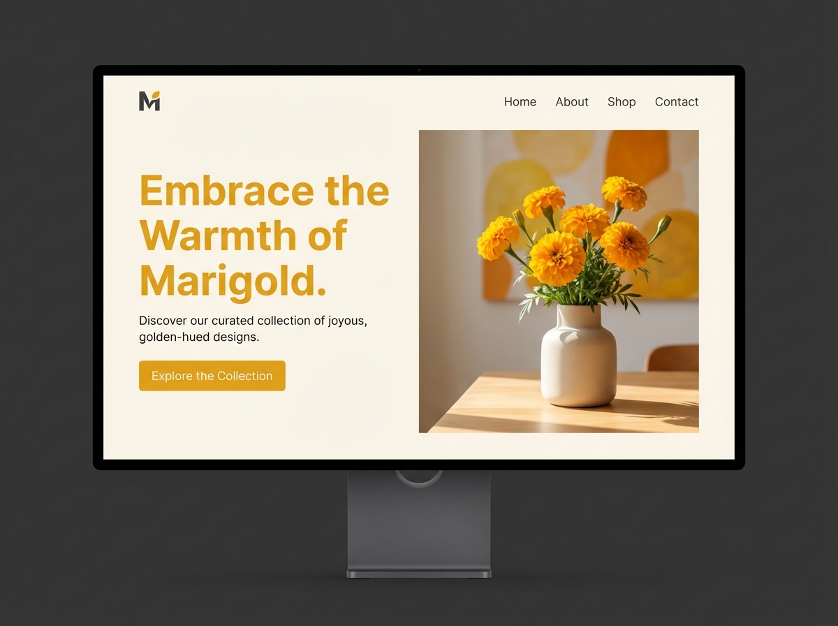 Unleash Your Creativity with Grigora's stunning Marigold Color Palette website preview