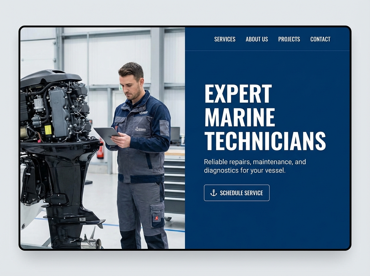 Build Your Premier Marine Technician Website Today website preview