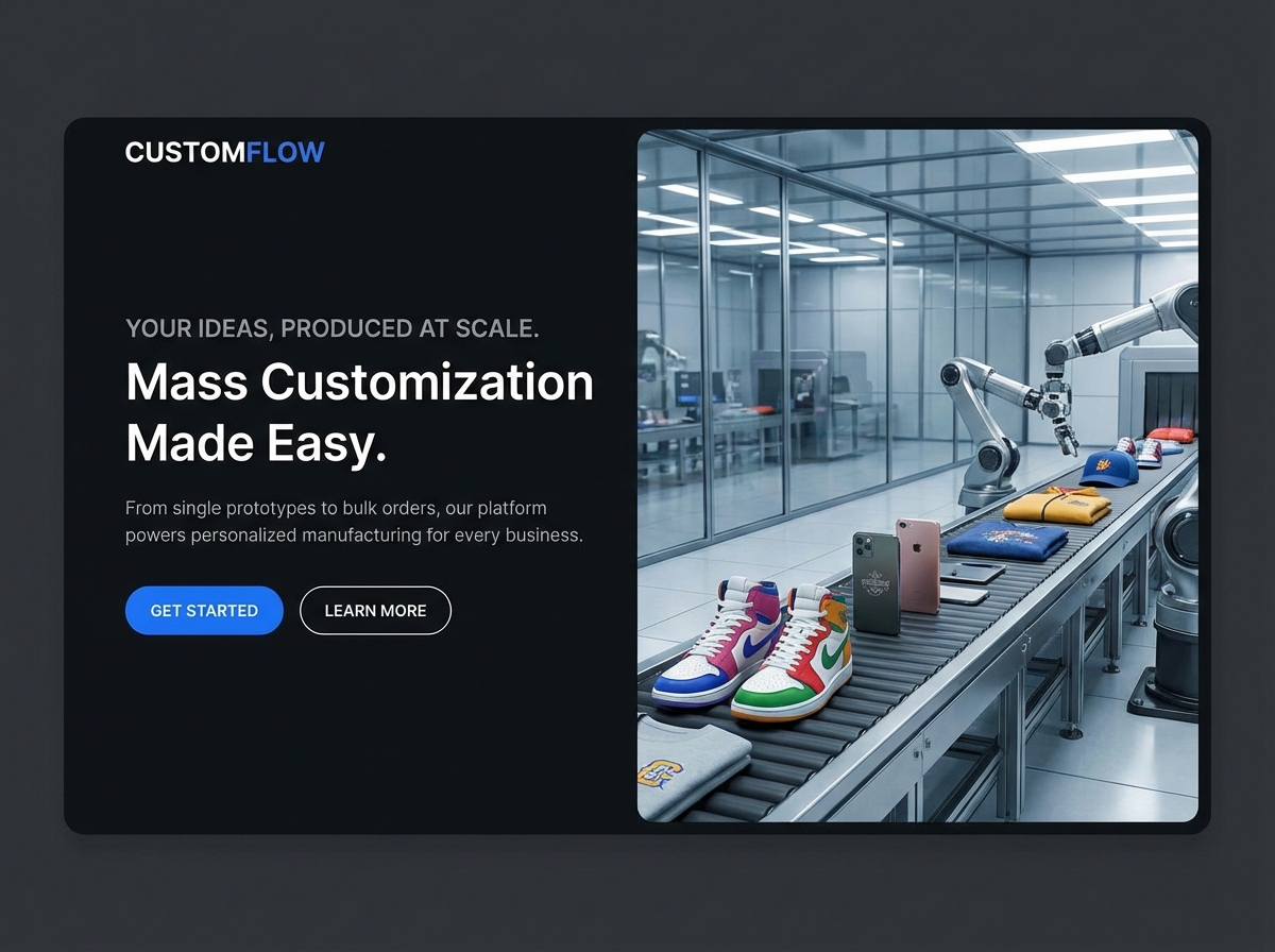Build Your Dynamic Website for Mass Customization Services website preview