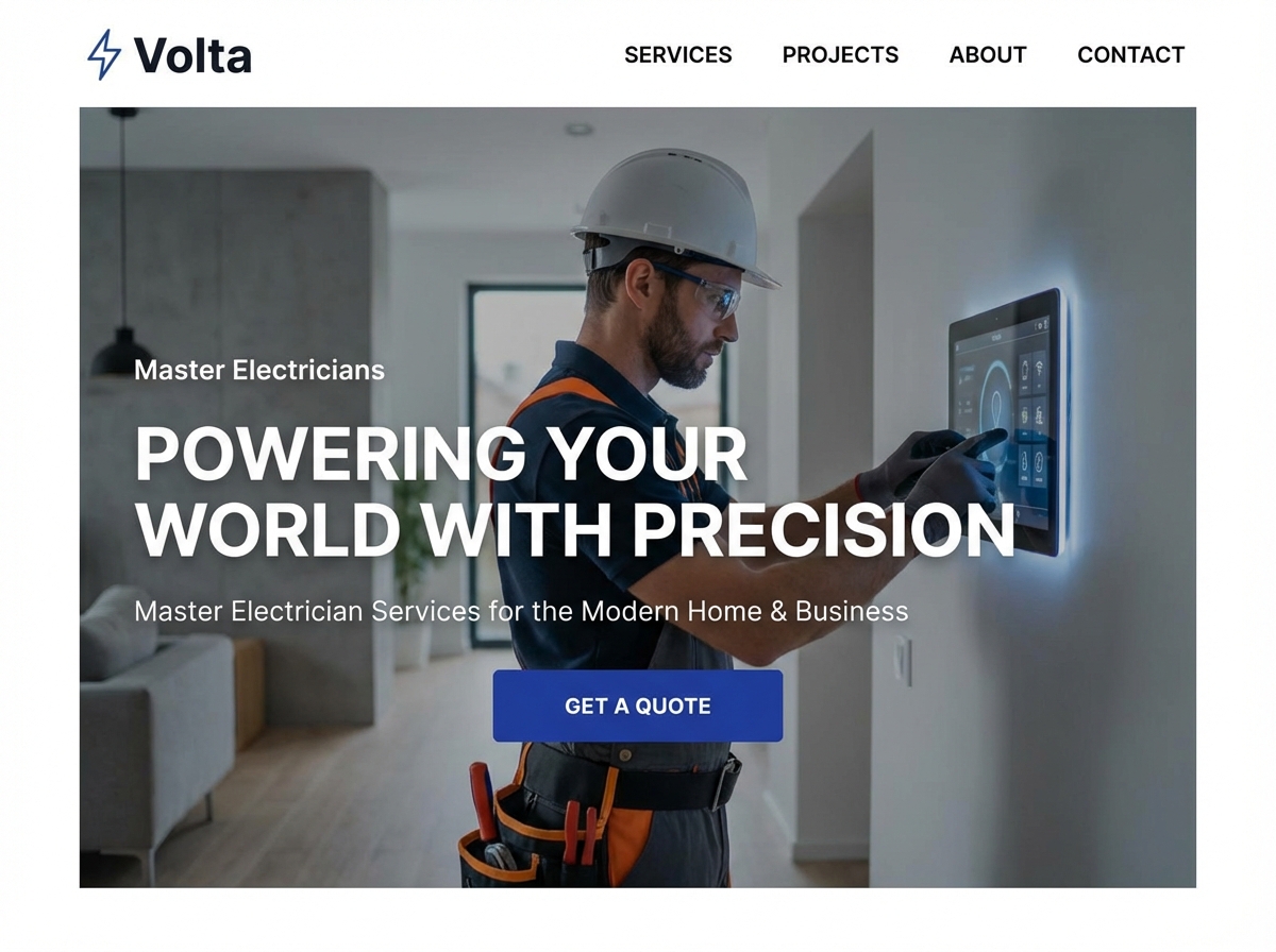 Build Your Master Electrician Website with Ease website preview