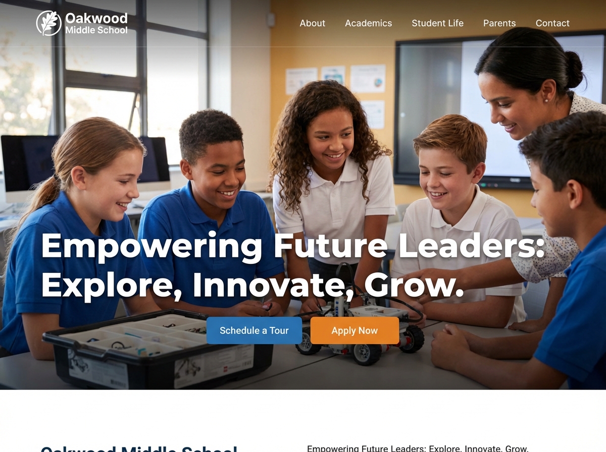 Build Engaging Websites for Your Middle School website preview