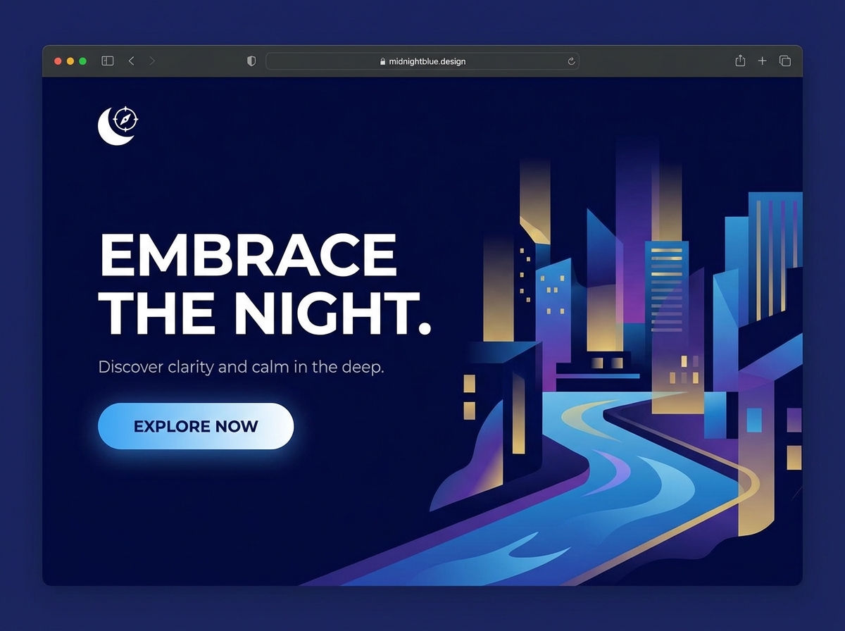 Unleash the Depth: Master the Midnight Blue Color Palette website preview