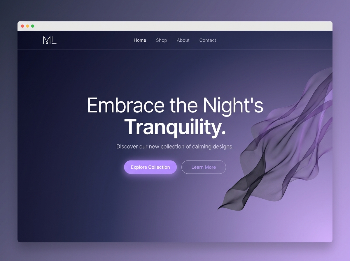 Unleash Your Vision with Midnight Lavender Color website preview