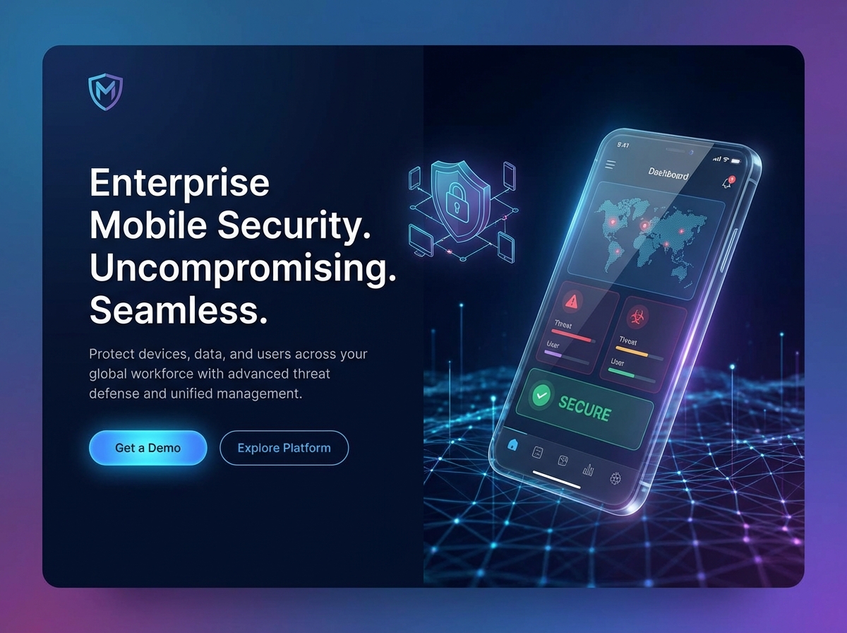 Unrivaled Mobile Security for Enterprises website preview