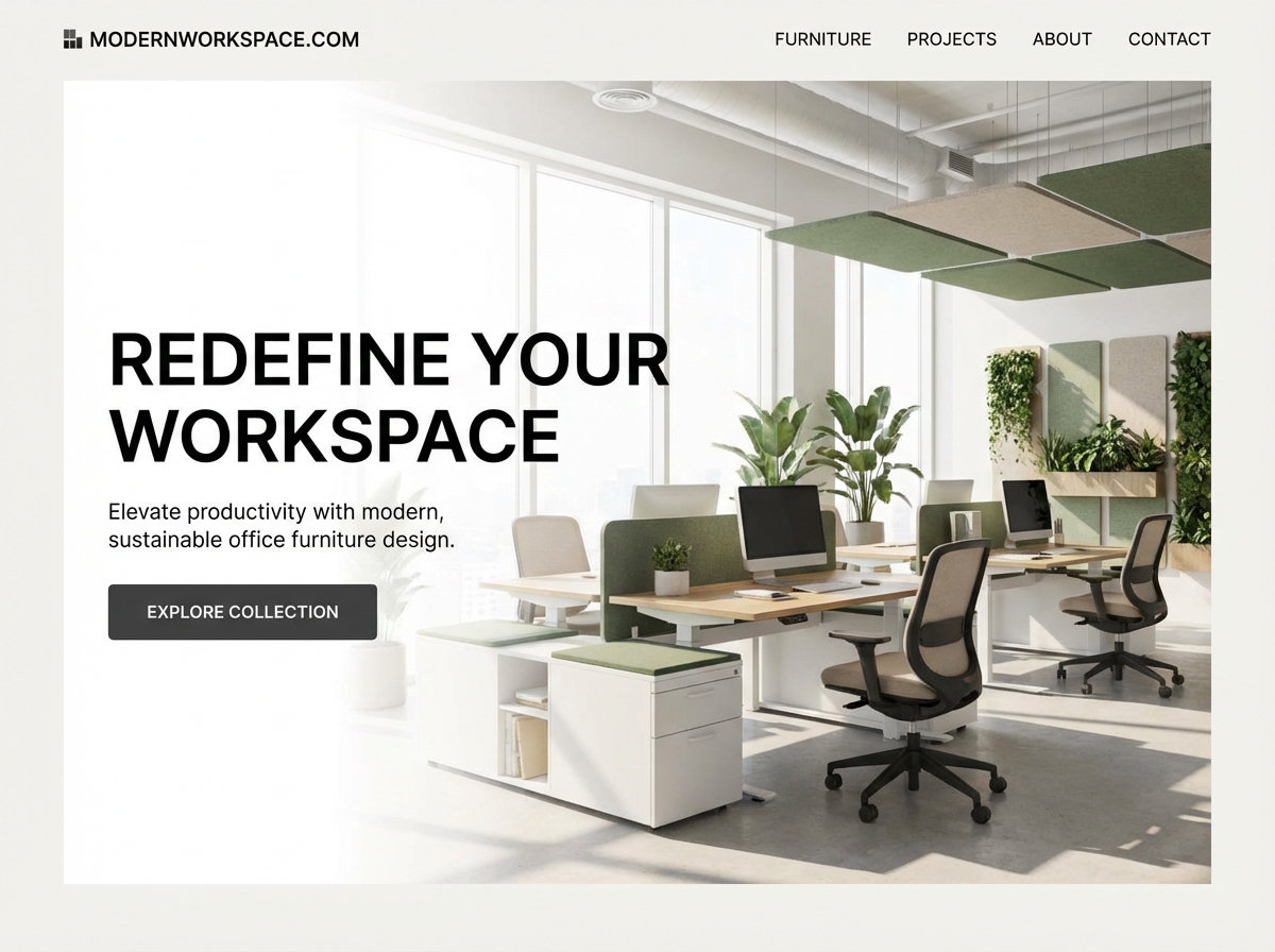 Create Stunning Modern Office Furniture Websites Effortlessly website preview
