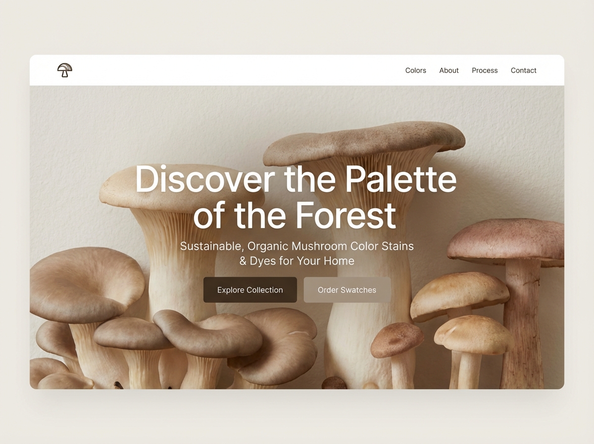 Create Stunning Websites with Trending Mushroom Color Palettes website preview