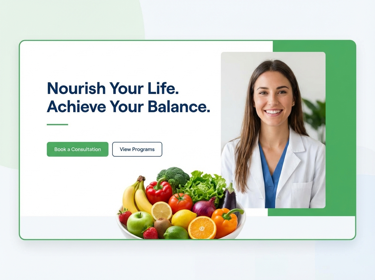 Build Your Expert Nutritionist Website Today website preview