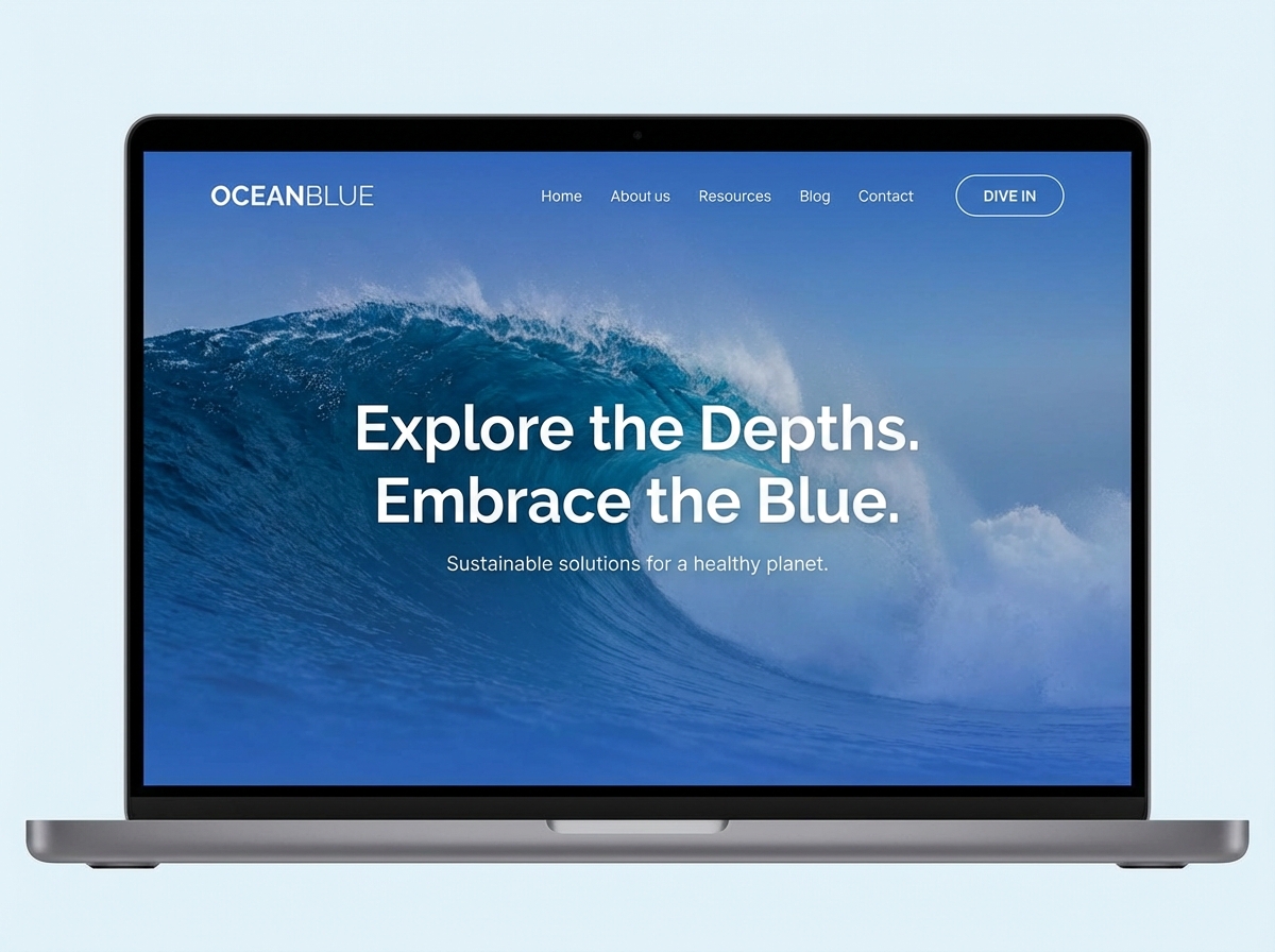 Unleash Your Vision with the Perfect Ocean Blue Color Palette website preview