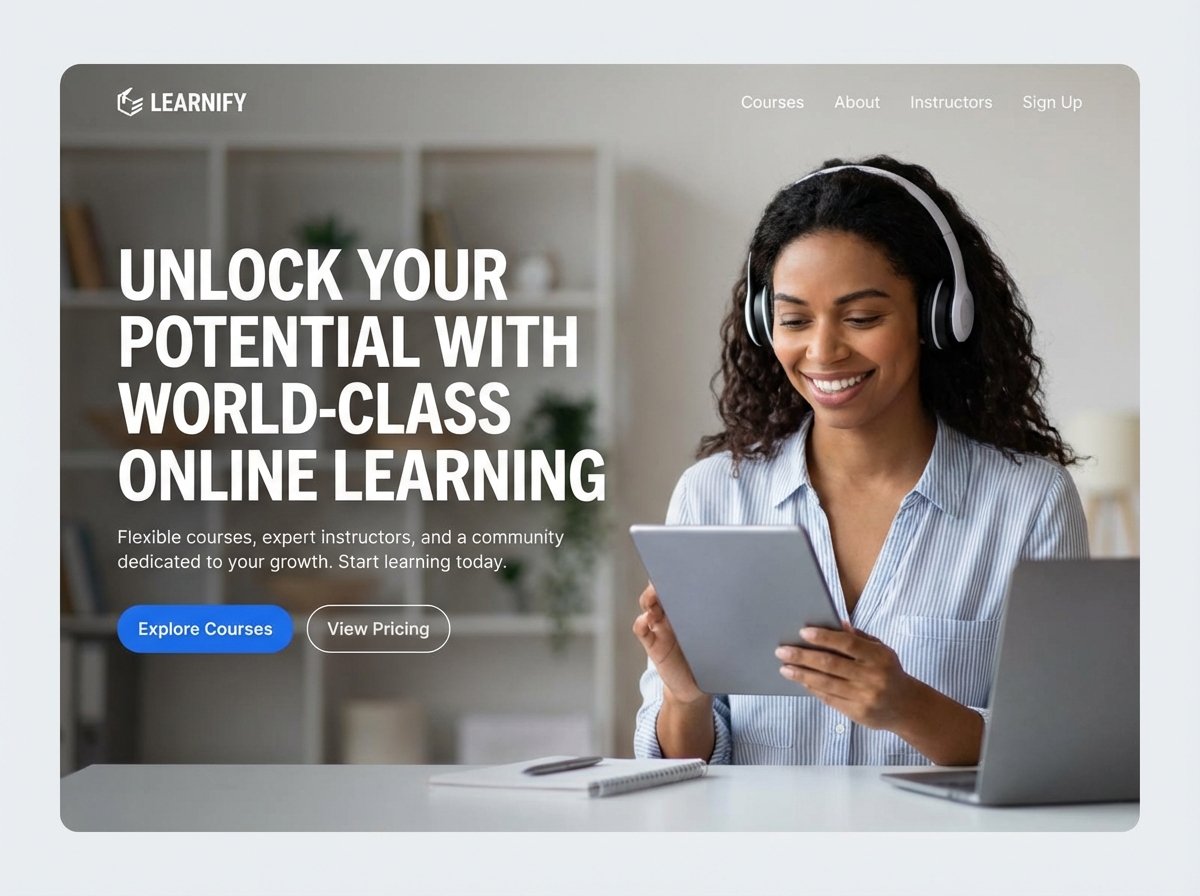 Launch Your Thriving Online Education Platform Today website preview
