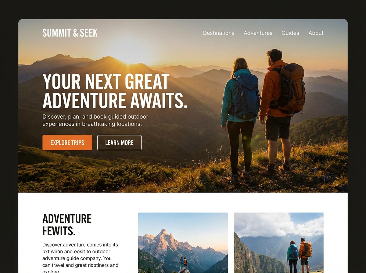 Build Your Thriving Outdoor Adventure Guide Website website preview
