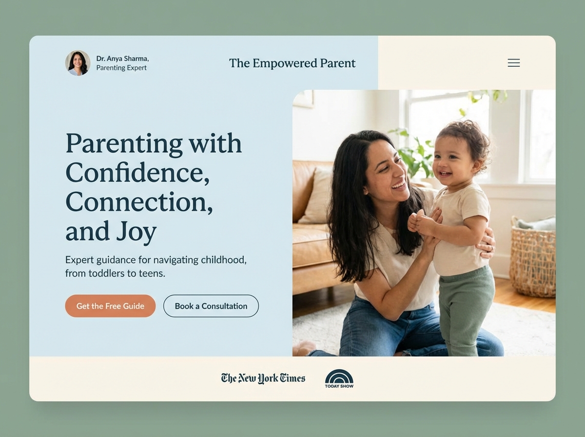 Build Your Expert Parenting Website with Grigora website preview