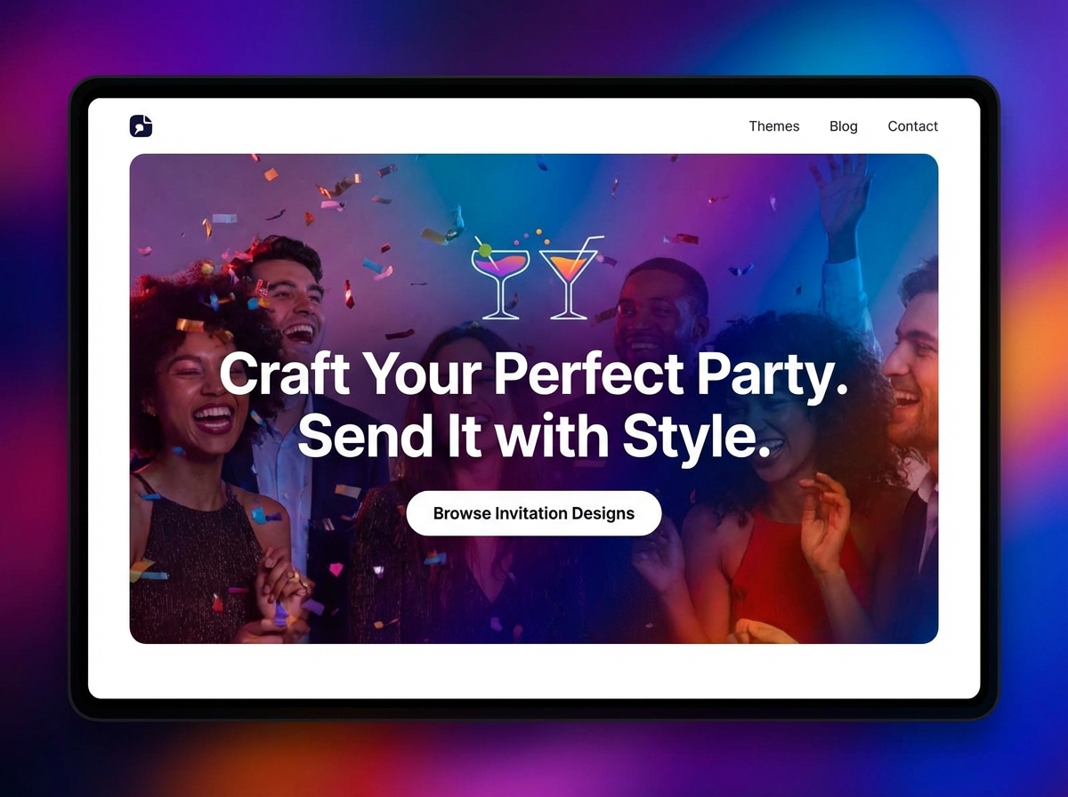 Create Stunning Online Party Invites with Grigora website preview