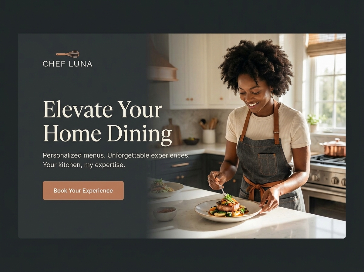 Build Your Premier Personal Chef Website Today website preview