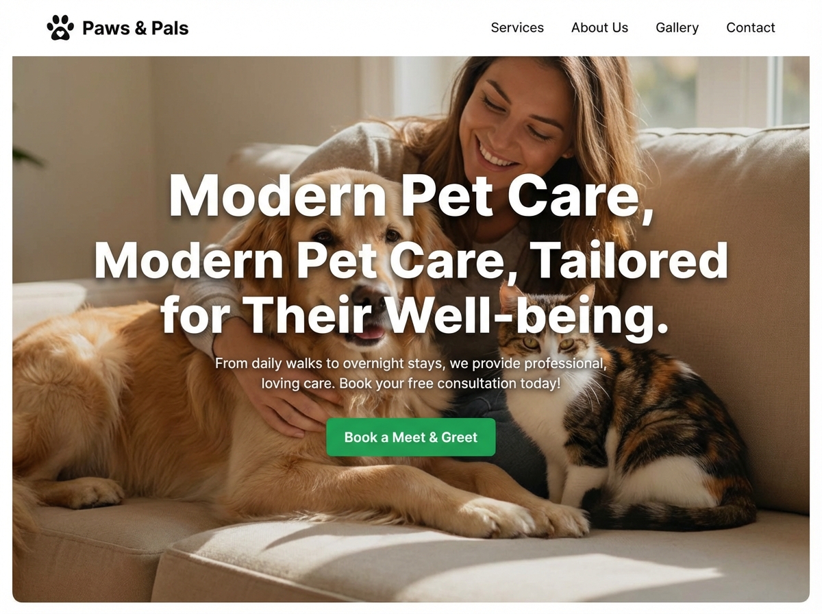 Build a Purr-fect Website for Your Pet Care Business website preview