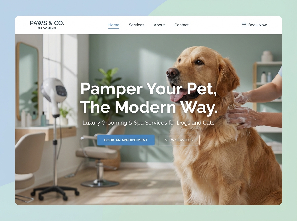 Build Your Dream Pet Grooming Website Today website preview