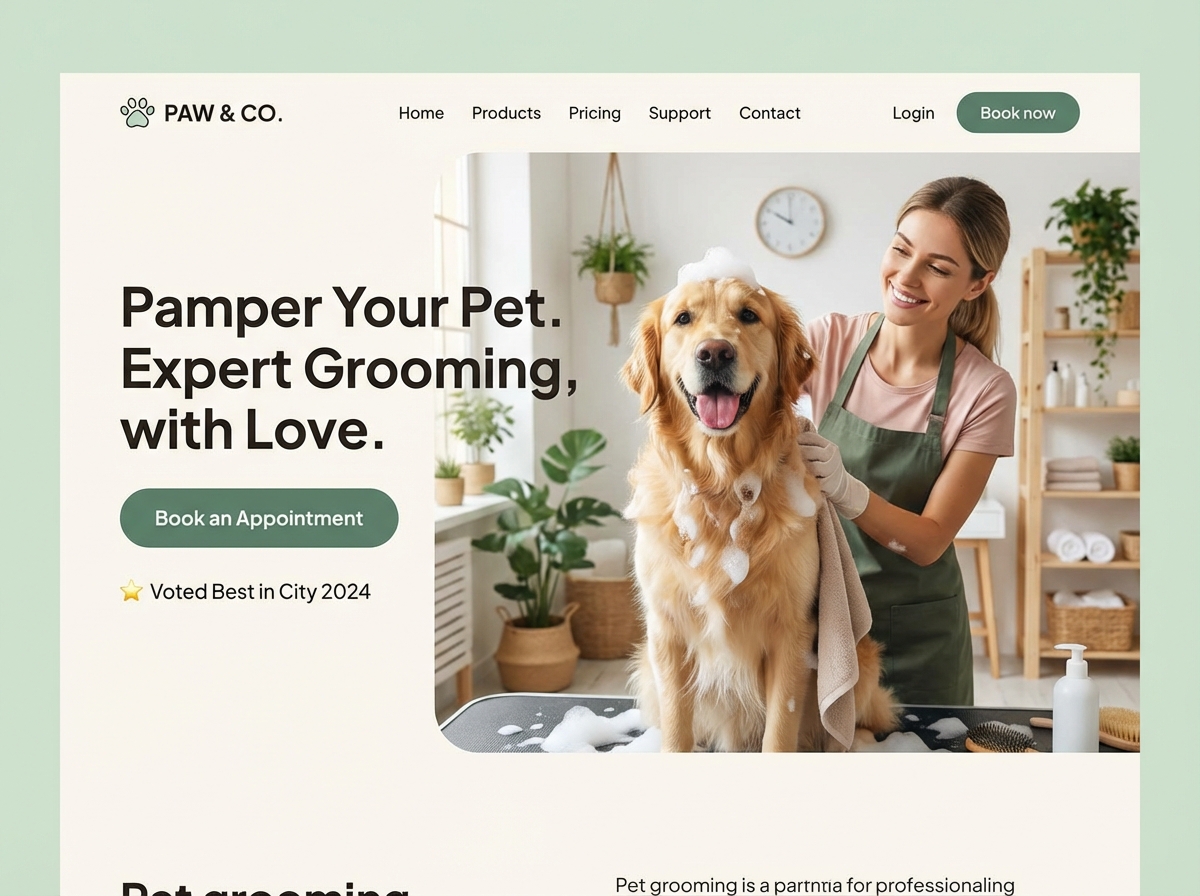 Build Your Perfect Online Pet Grooming Website website preview