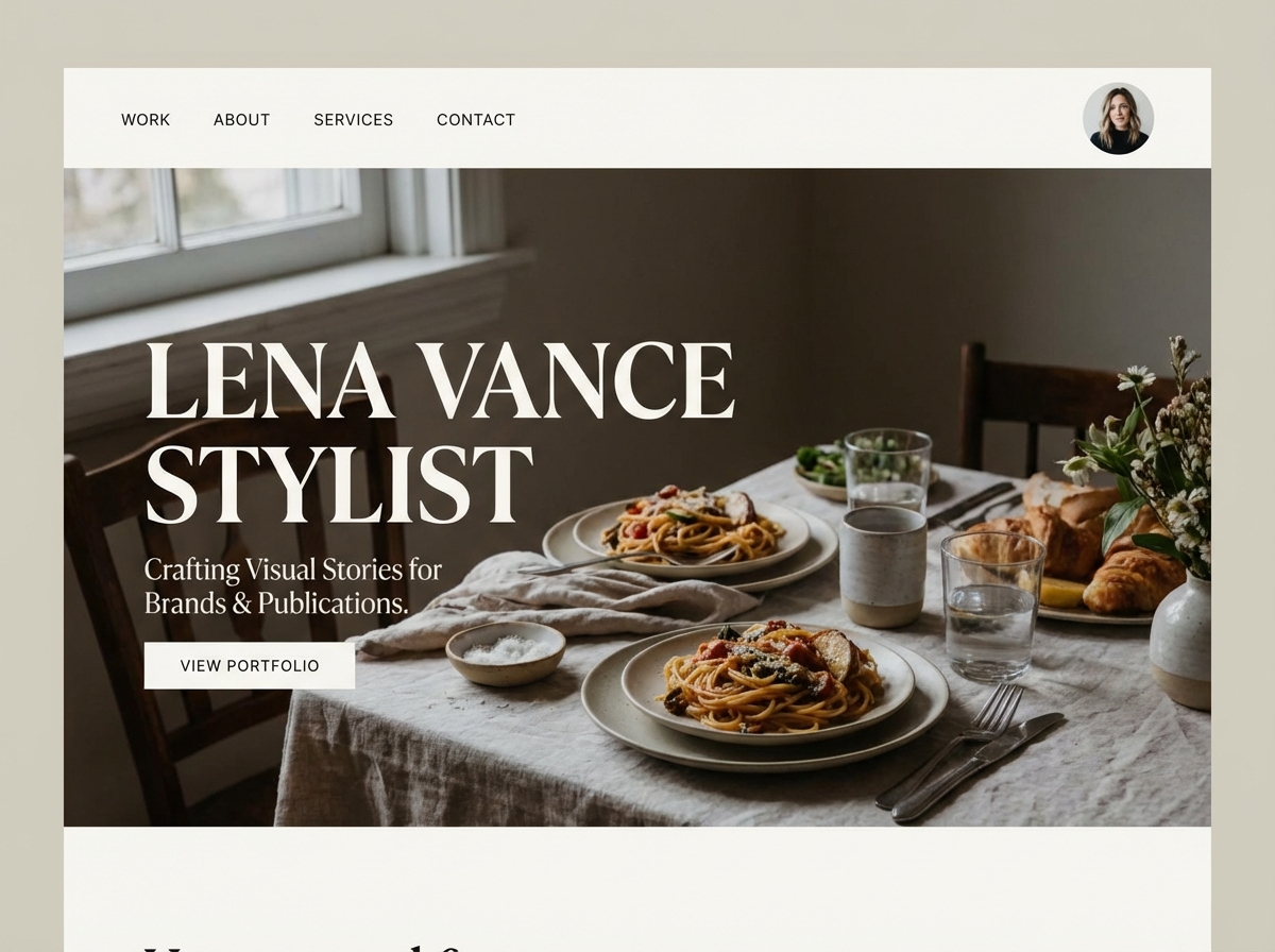 Build Your Stellar Online Portfolio, Showcase Your Photographic Stylist Work. website preview