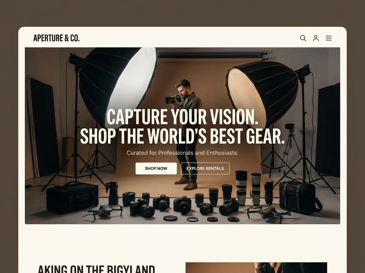 Boost Your Photography Equipment Sales Online website preview