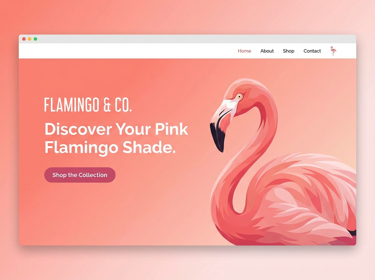 Build a Website with a Pop of Pink Flamingo Color website preview