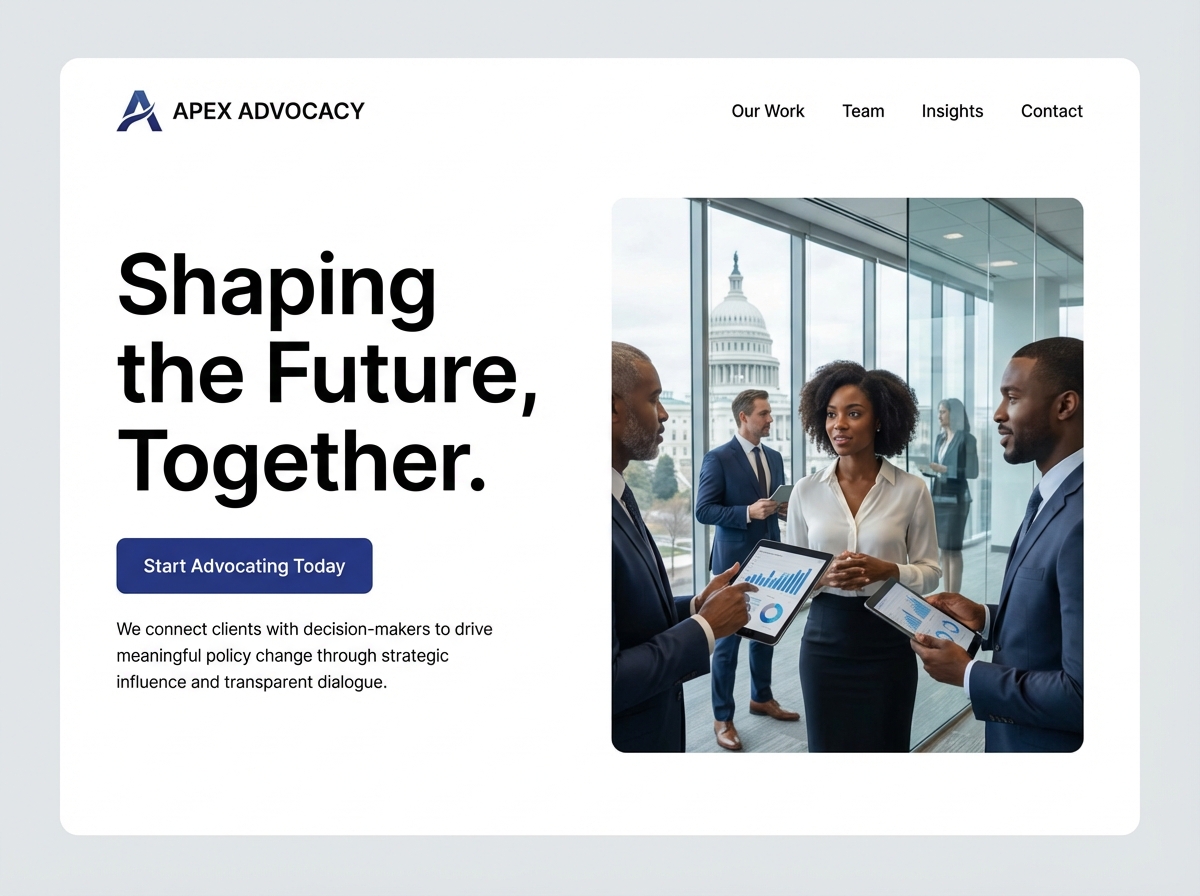 Your Voice, Amplified. Build a Powerful Lobbying Website. website preview