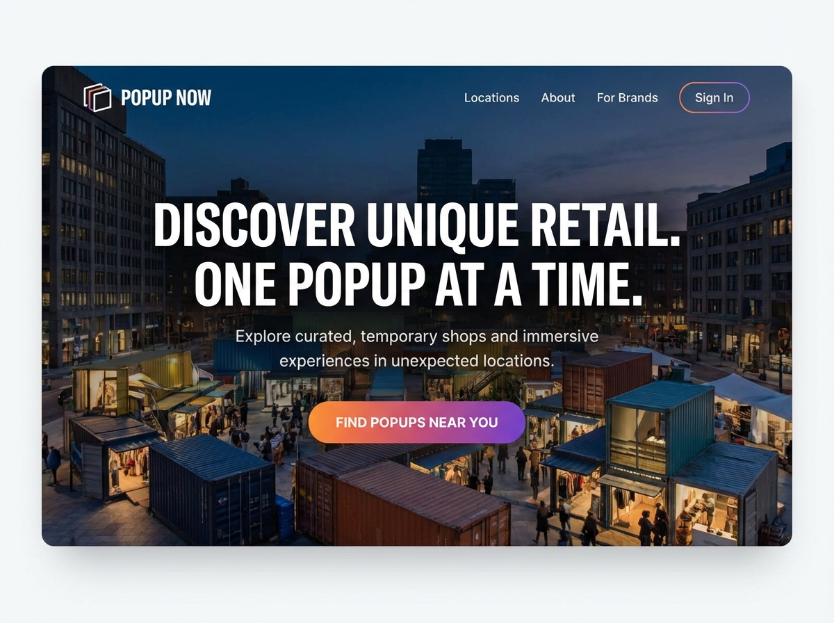 Launch Engaging <span class="gradient-text">Popup Retail Experiences</span> with Ease website preview