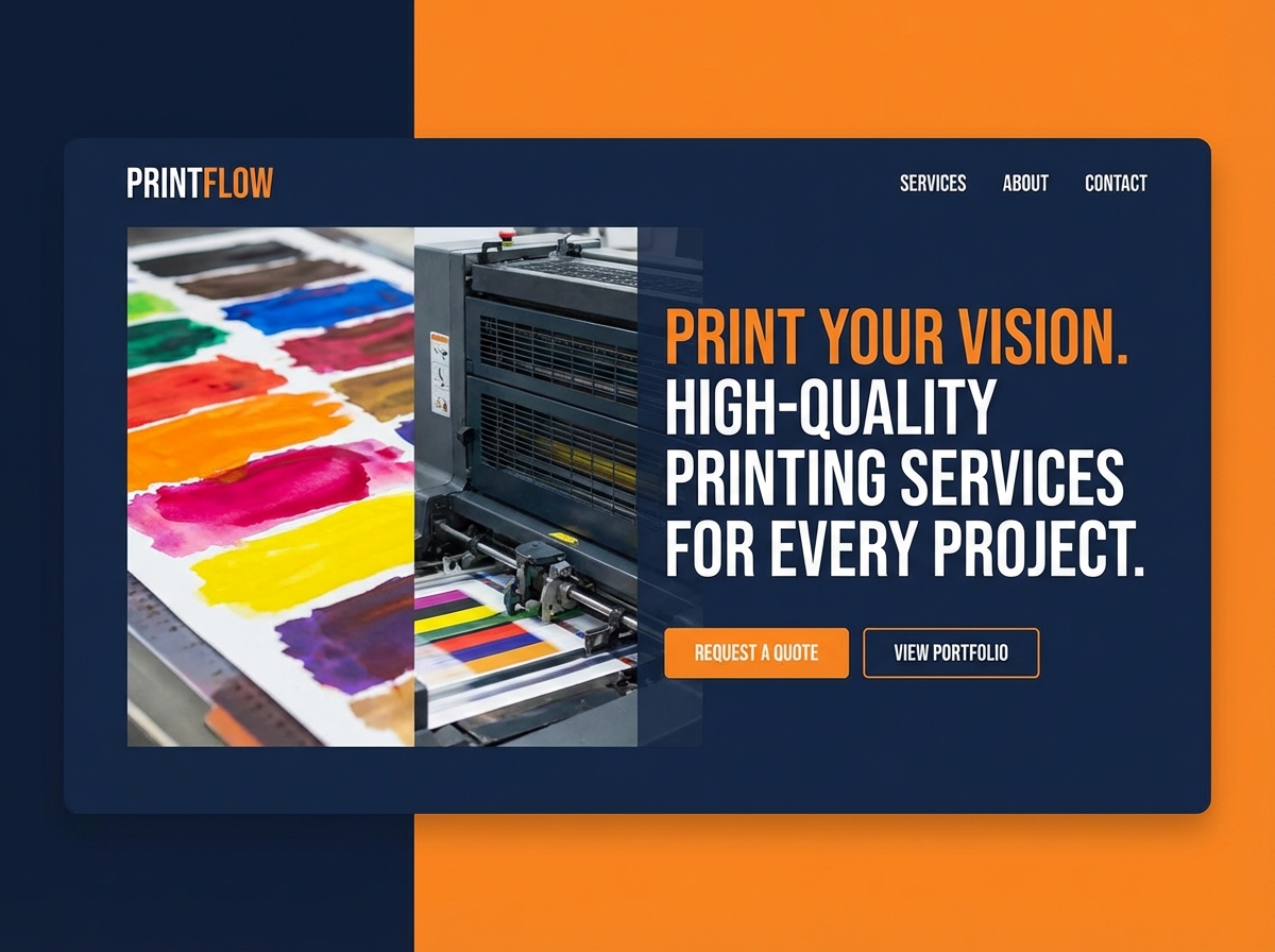 Launch Your Modern Printing Services Website website preview