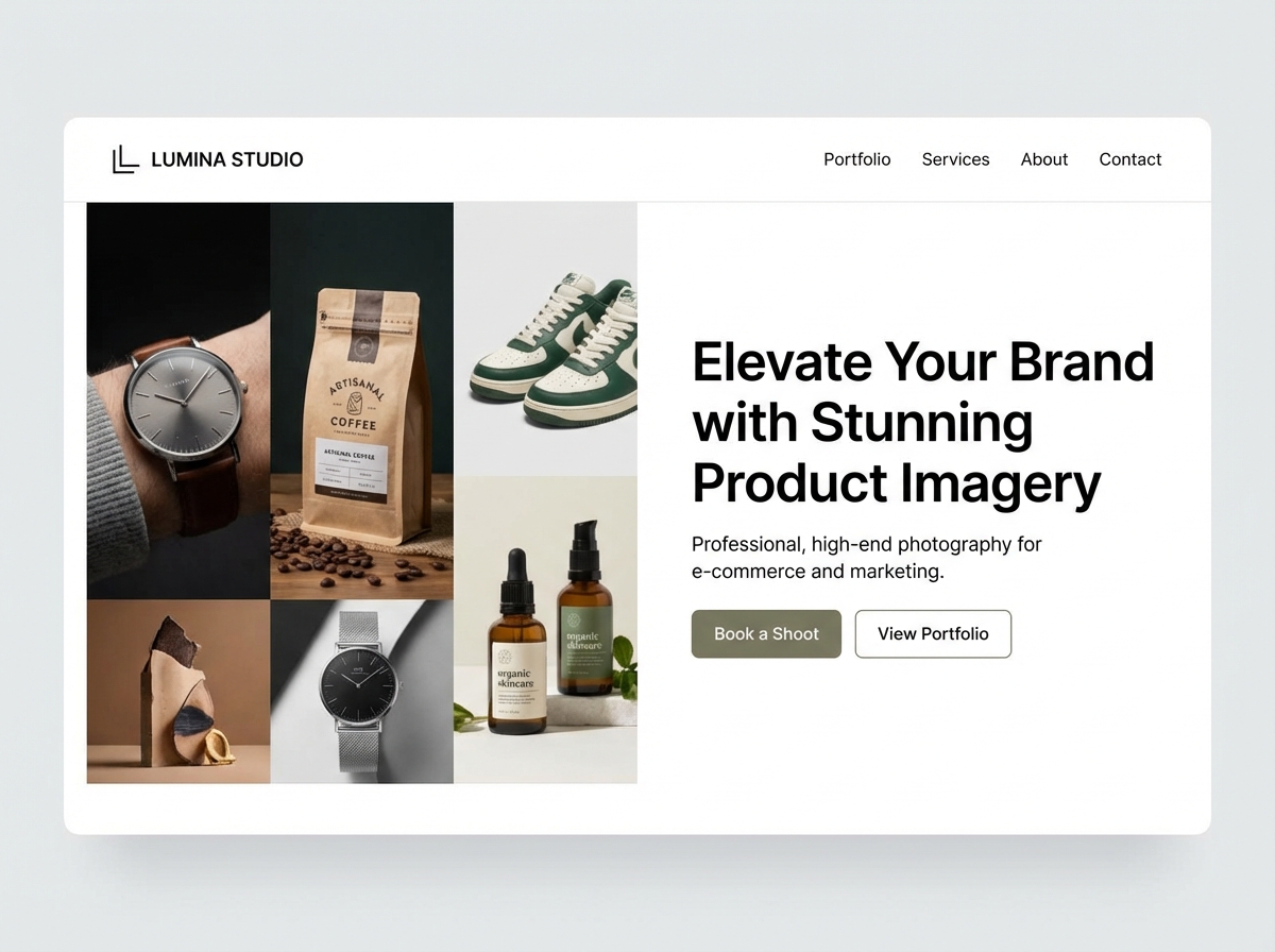 Stunning Portfolios for Your Product Photography Services website preview
