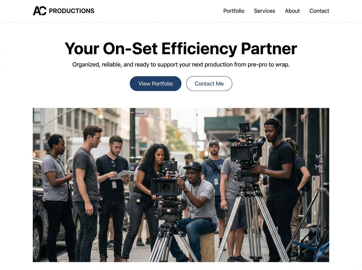 Build Your Professional Production Assistant Portfolio website preview