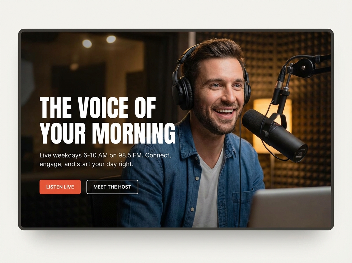Build Your Dynamic Online Presence with Our Dedicated Radio Host Website Builder website preview