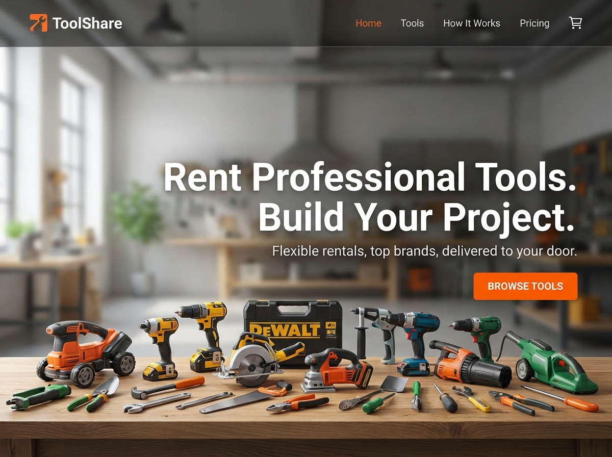 Build a High-Performance Website for Your Tool Rental Business website preview