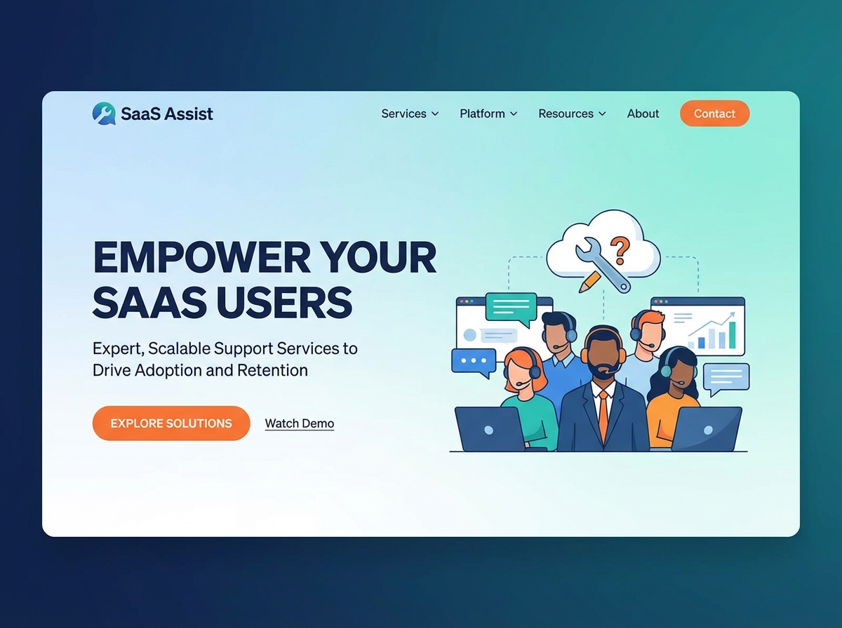 Launch Your SaaS Support Service Website with Ease website preview