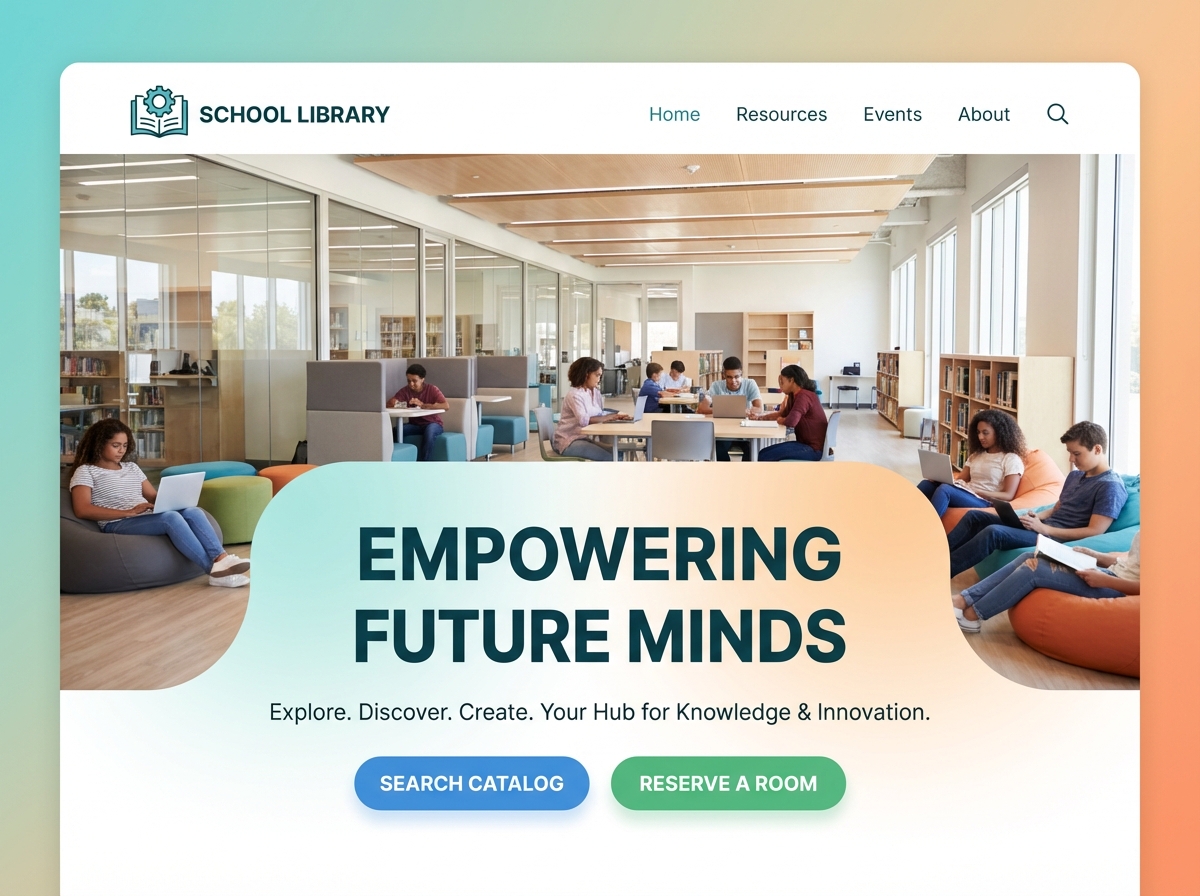 Build Engaging School Library Websites with Grigora website preview