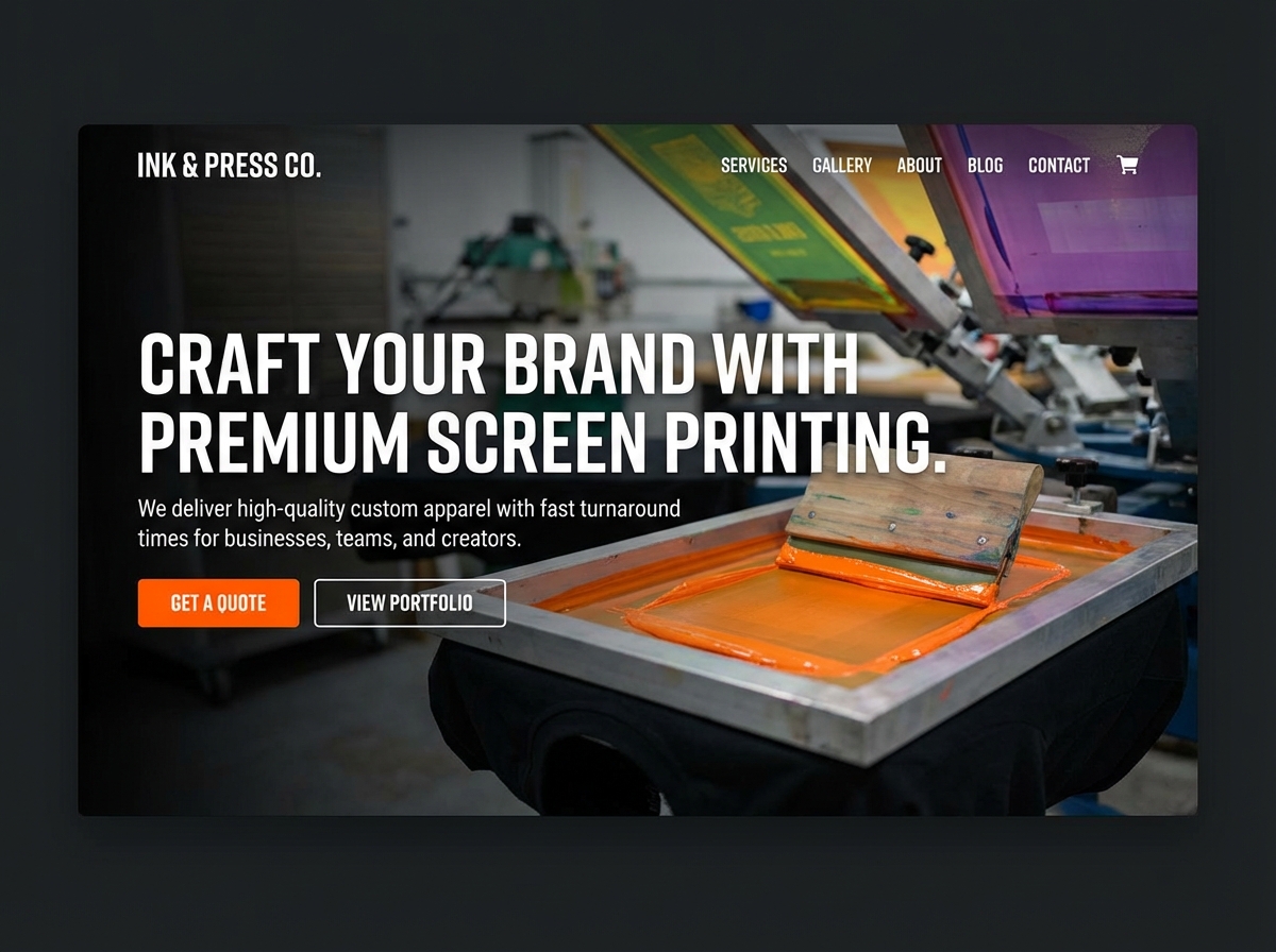 Build Your Online Presence with Our Screen Printer Website Builder website preview