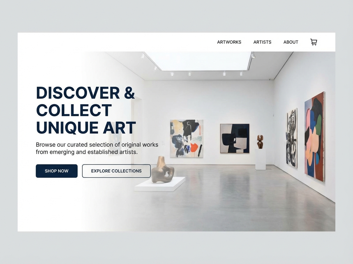 Build a stunning portfolio for selling art online website preview