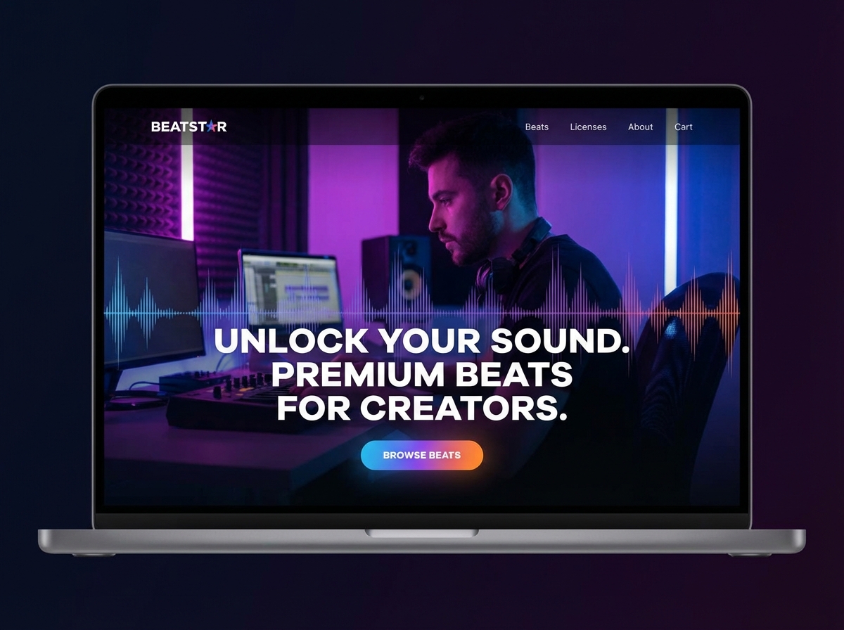 Build a Professional Website for Selling Beats Online website preview