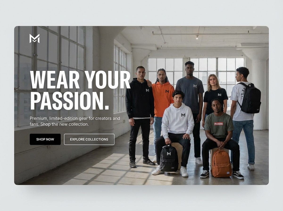 Build Your Store, Start Selling Merchandise Today website preview