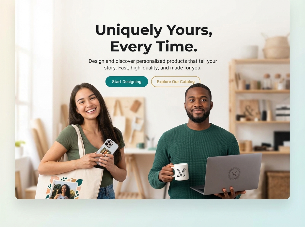 Create & Sell Personalized Products Online with Ease website preview
